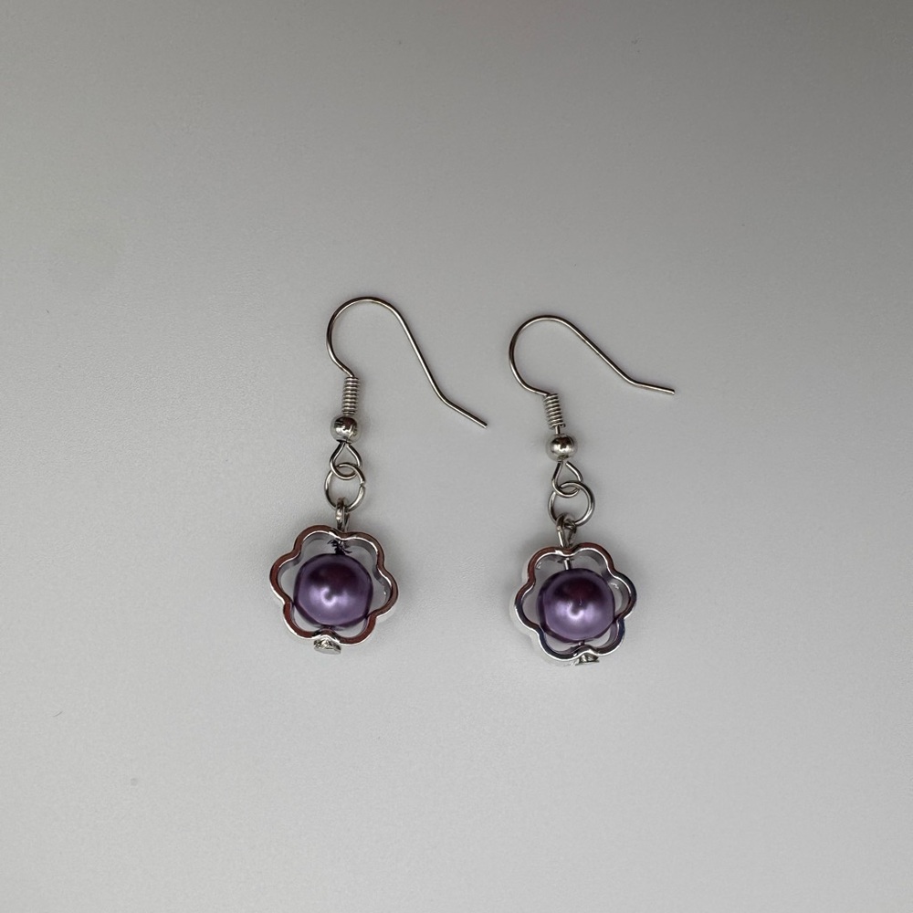 Chic Floral Purple Earrings